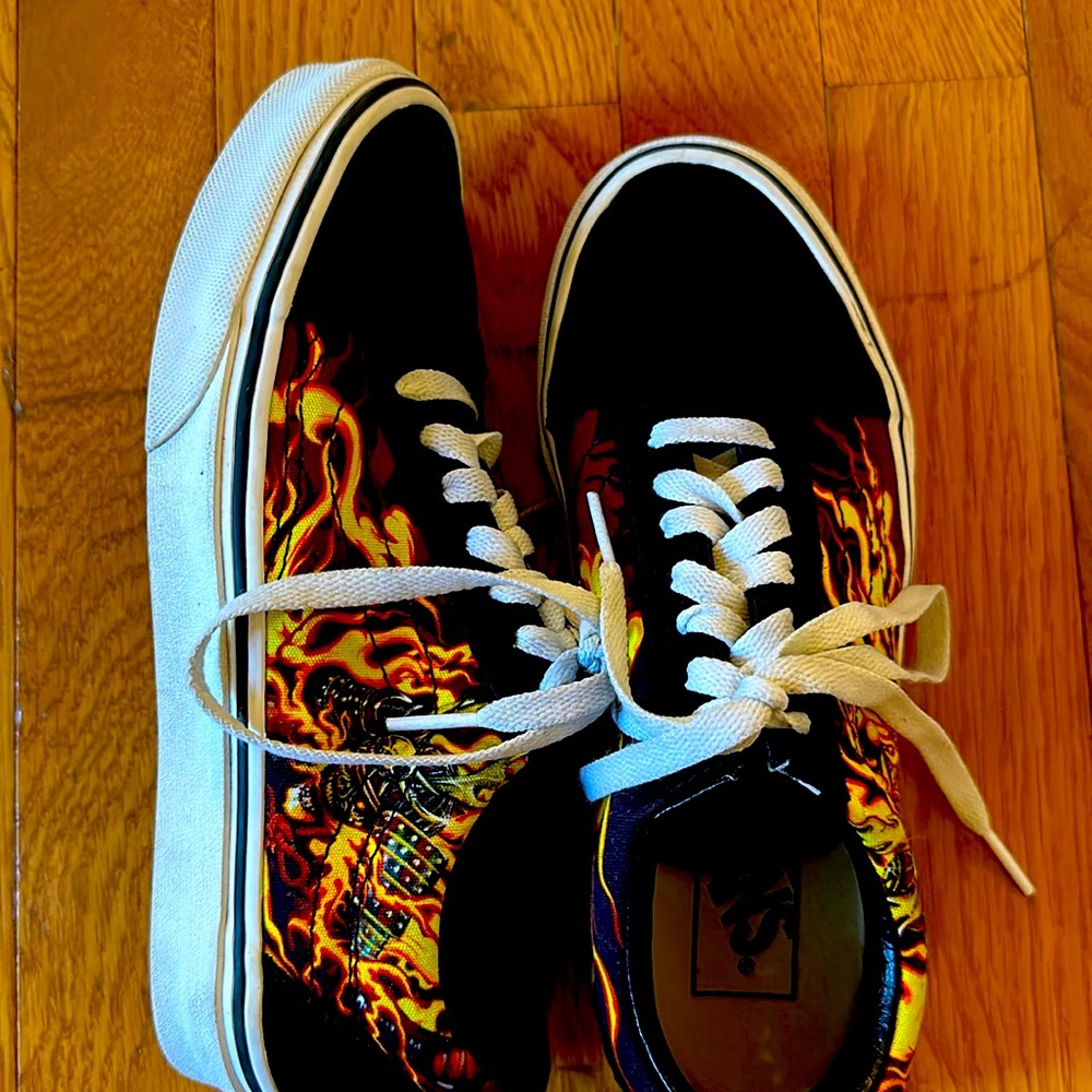 Vanz Custom Fire and Skeletal Print